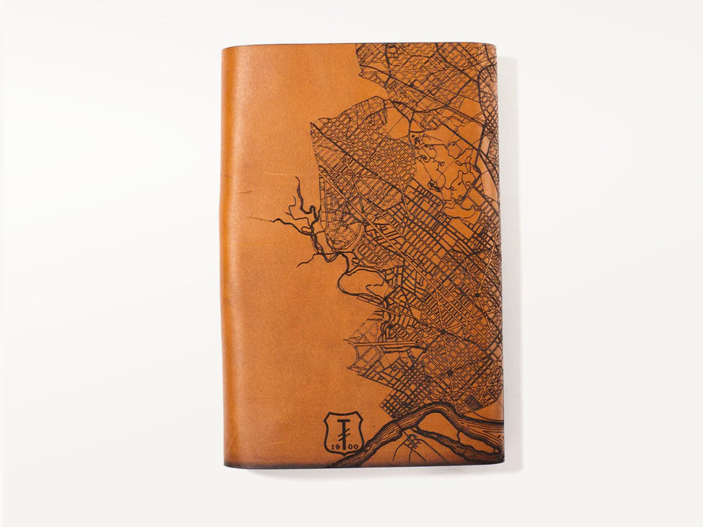 Washington DC Map Leather Journal