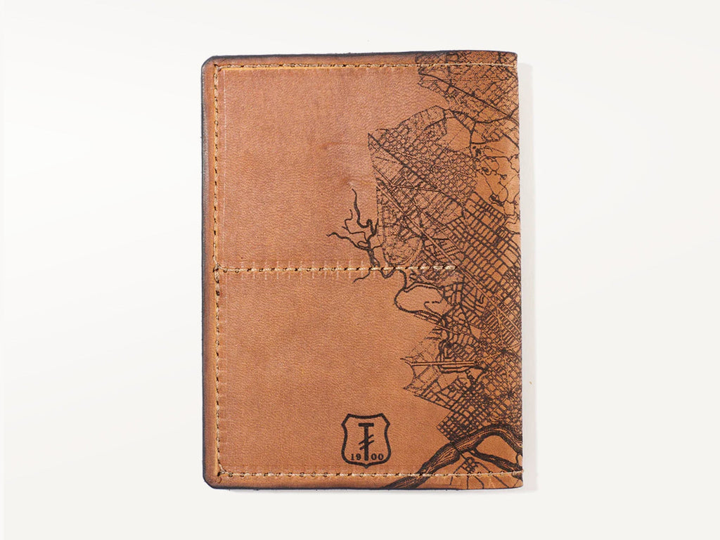 Washington DC Map Leather Passport Wallet