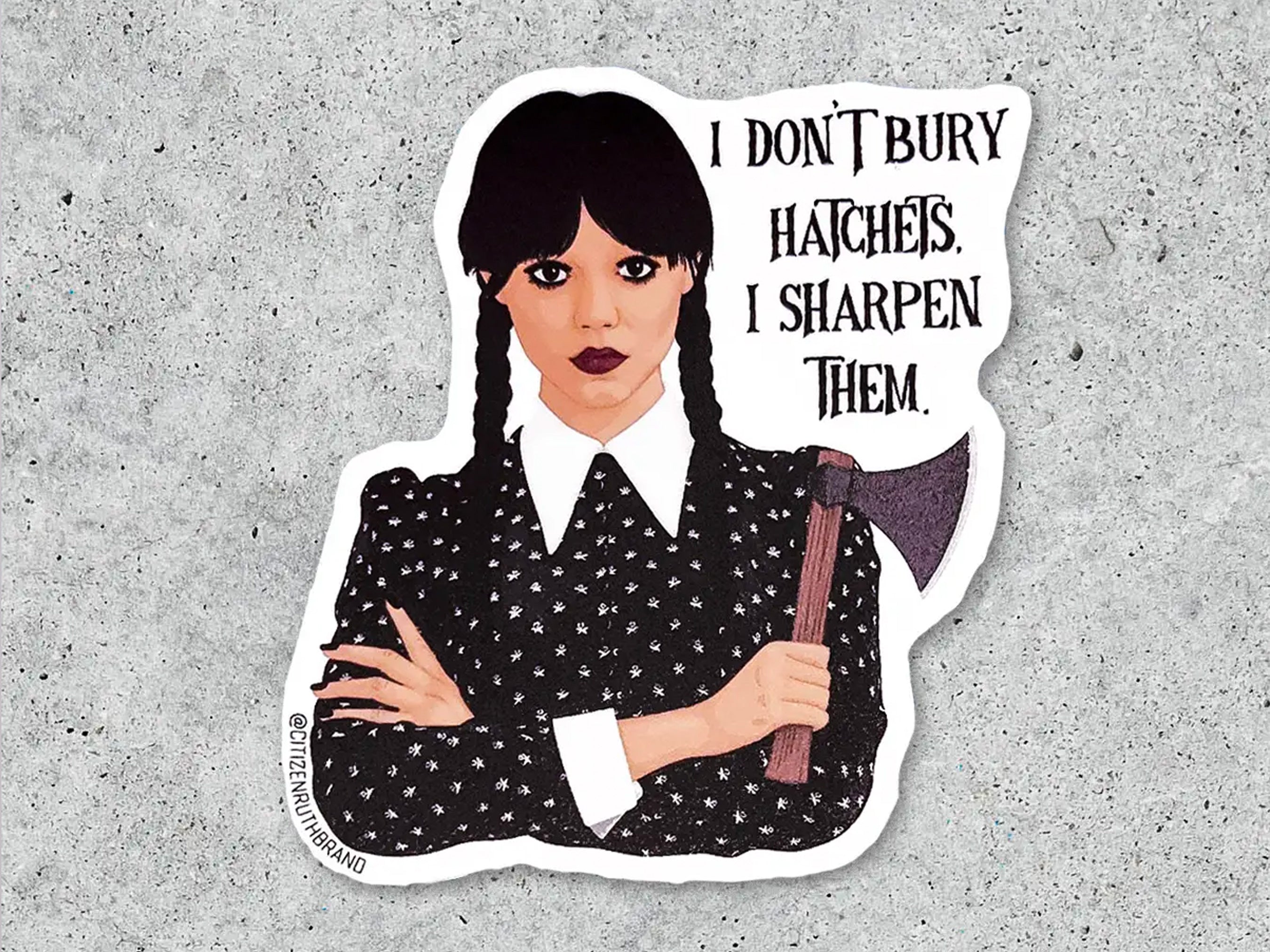 WEDNESDAY ステッカーセット 日本未発売 セット　未開封ネイルタトゥー付 Wednesday Addams Hatchet Vinyl Sticker – Jenni Bick Custom Journals