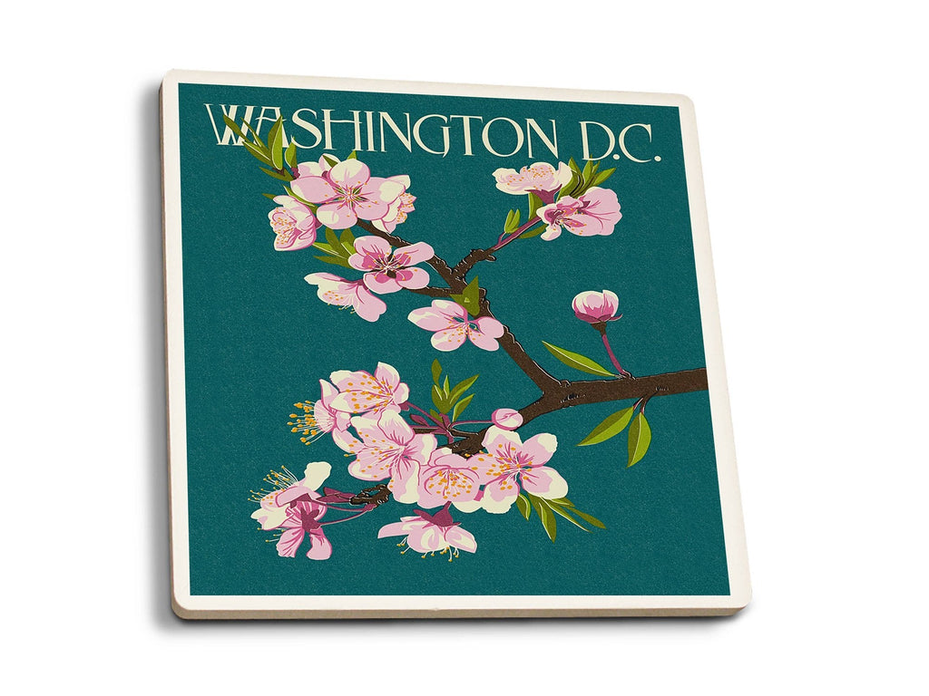 Coaster Washington DC Cherry Blossoms Blue