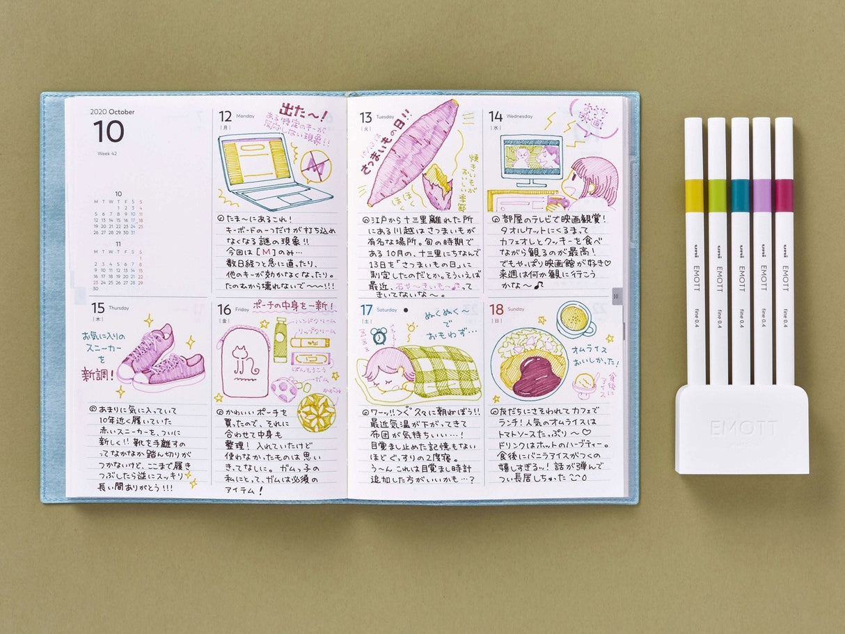 Emott Ever Fine Color Liners Set of 5 - Retro Colors