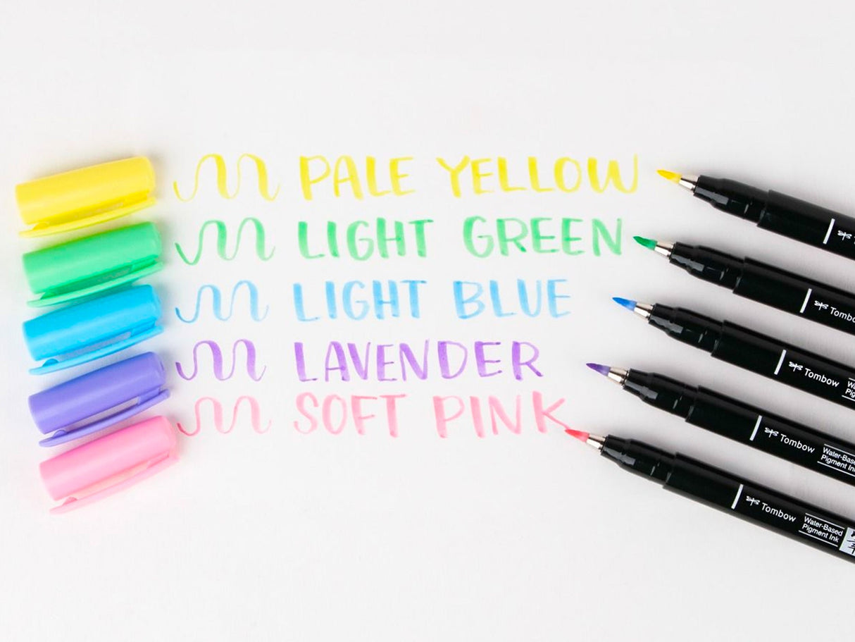Fudenosuke Pastel Calligraphy Brush Pens 6-Pack
