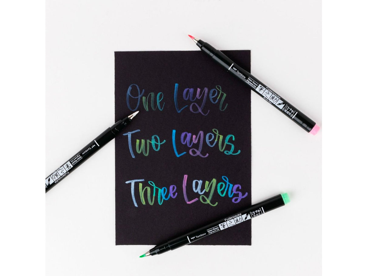 Fudenosuke Pastel Calligraphy Brush Pens 6-Pack