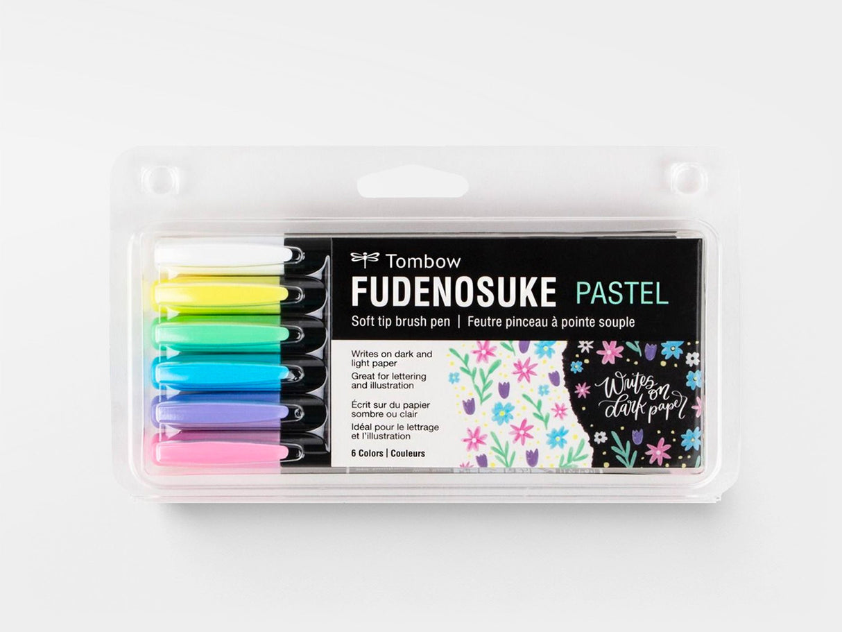 Fudenosuke Pastel Calligraphy Brush Pens 6-Pack