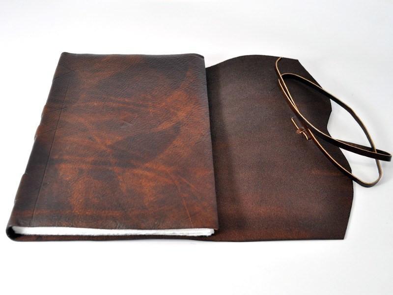 Luxury Old-World Leather Wrap Sketchbook with Amalfi Paper