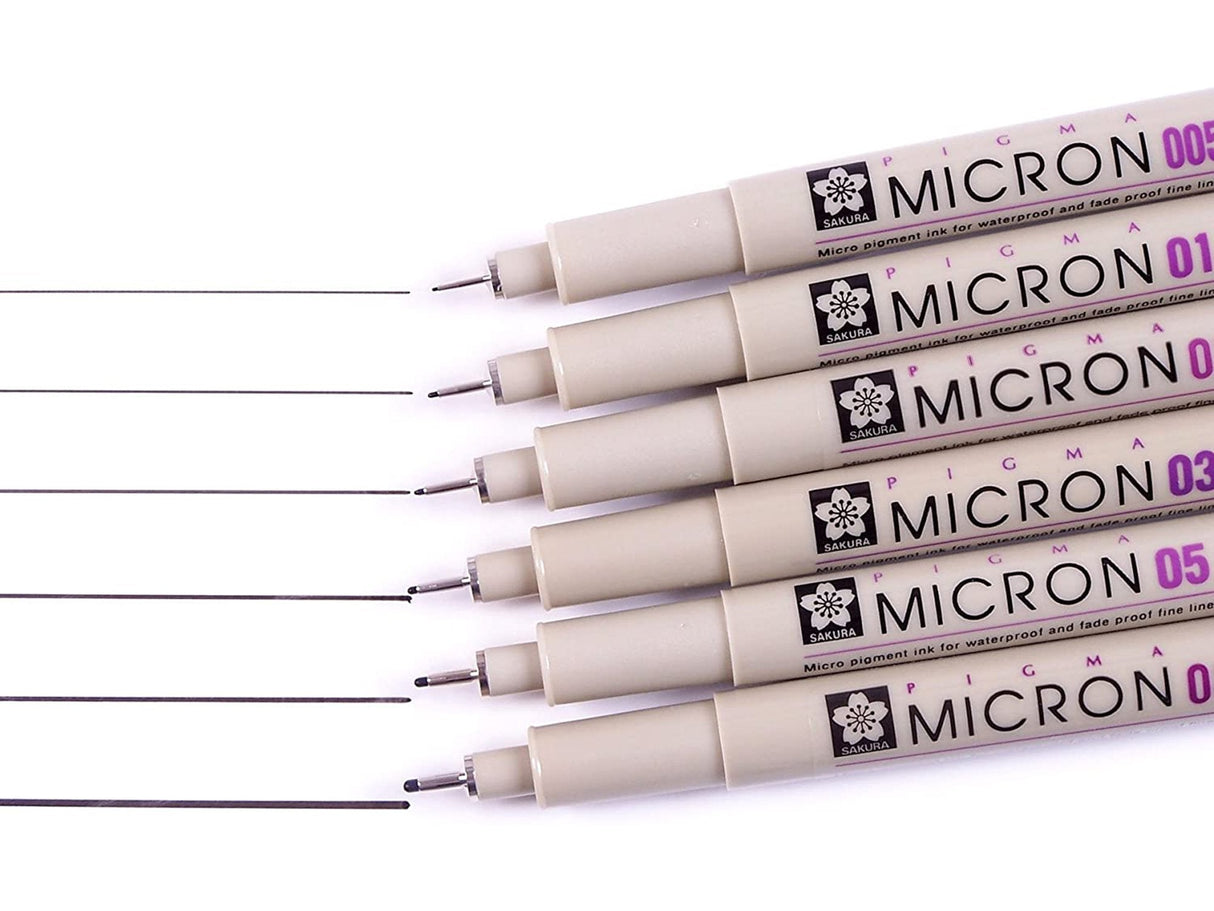 Pigma Micron Fine Line Pen Set of 6