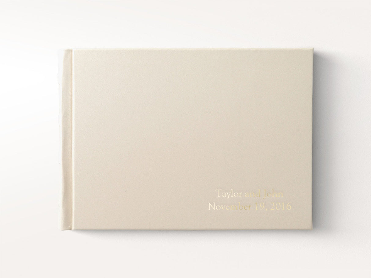 White Italian Leather Guest Book