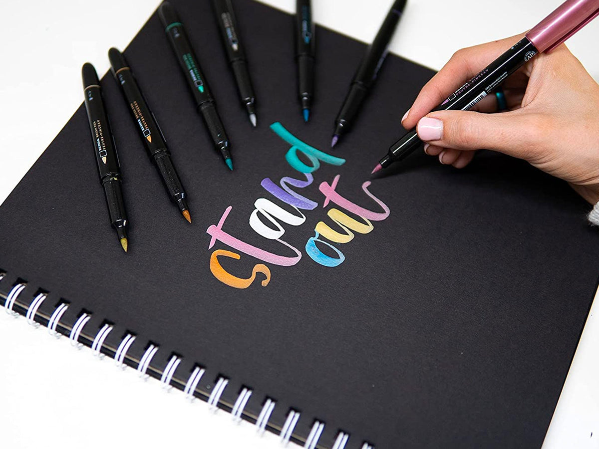Metallic Jewel Brush Pen Lettering On a Card – Kelly Creates