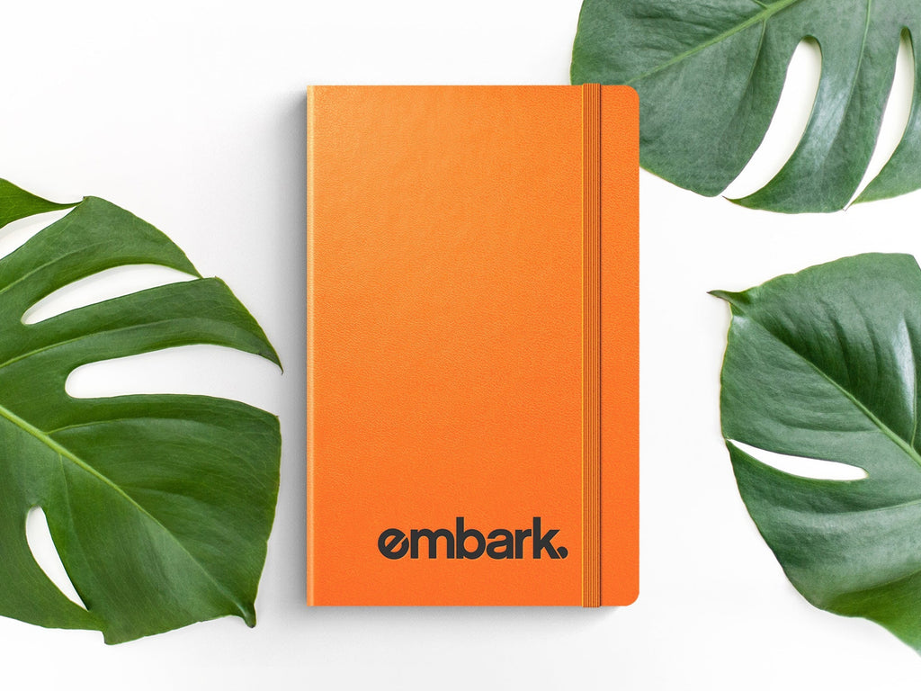 Bold Orange Notebooks with Black Embossing