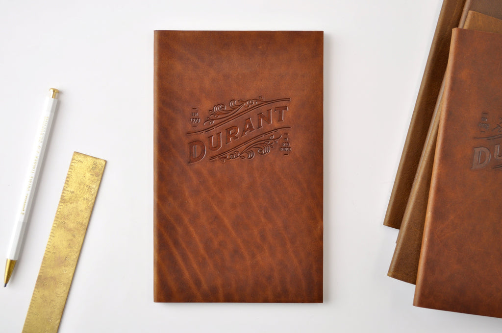 Vintage Style Logo on Leather Journal