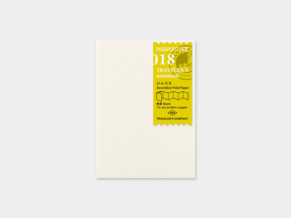 018 Accordion Fold Paper Refill TRAVELER'S Notebook - Passport Size