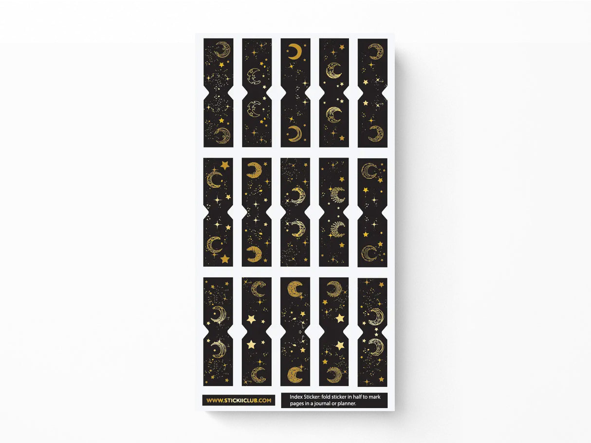 Moon and Star Tabs Sticker Sheet