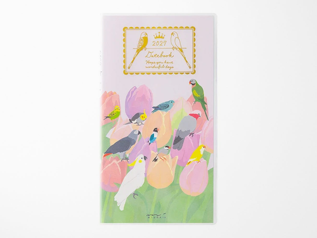 Midori Pocket Diary Slim Bird 2027