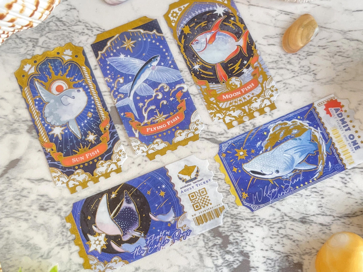 Gold Foil Saltwater Ticket Washi Tape Vol. 2