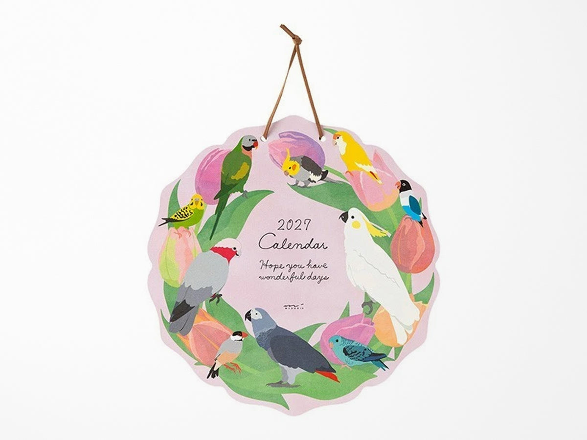 Midori Wall Calendar 2027 - Die Cut Bird