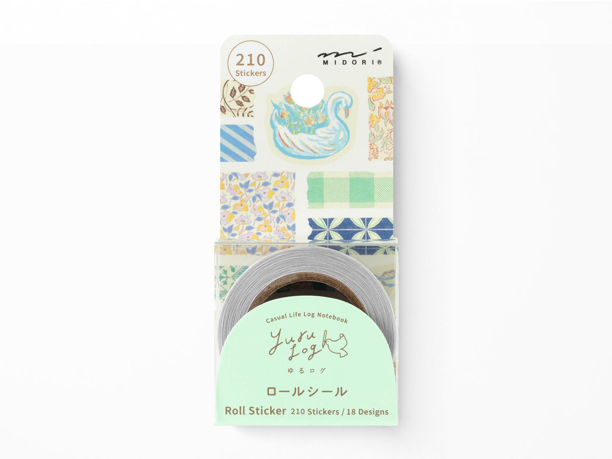 Midori Yuru Log Roll Sticker Antique
