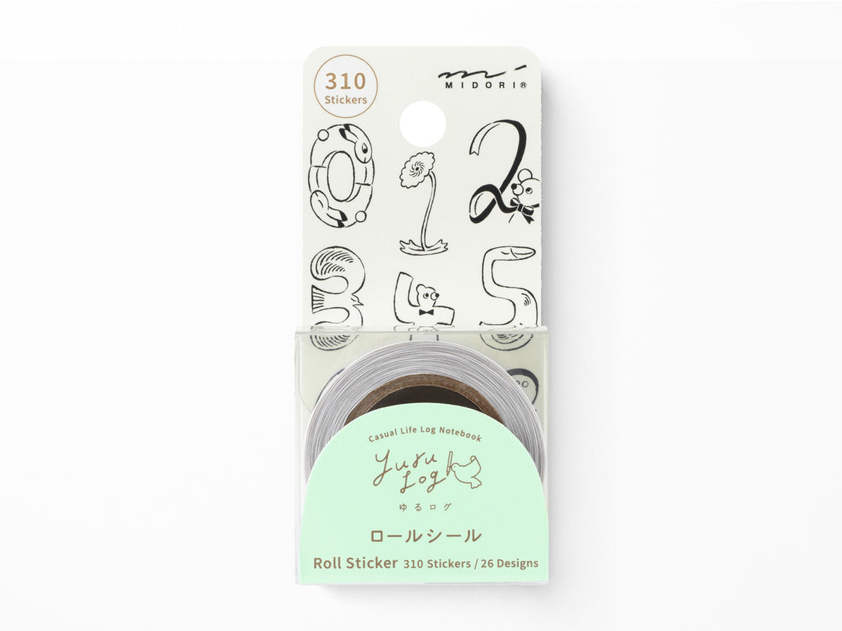 Midori Yuru Log Roll Sticker Numbers