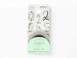 Midori Yuru Log Roll Sticker Numbers