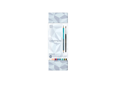 Caran D'Ache 9 Pencil Set + 1 Brush ALPINE FROST – Special Edition