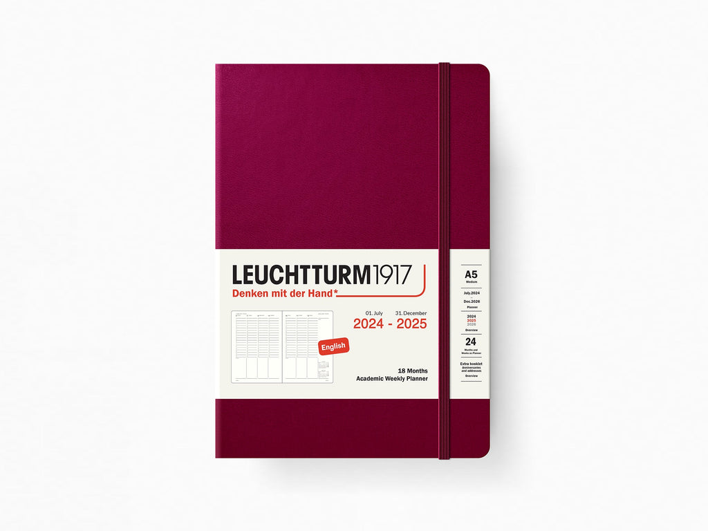 2025 Leuchtturm 1917 18 Month Academic Planner - PORT RED Hardcover