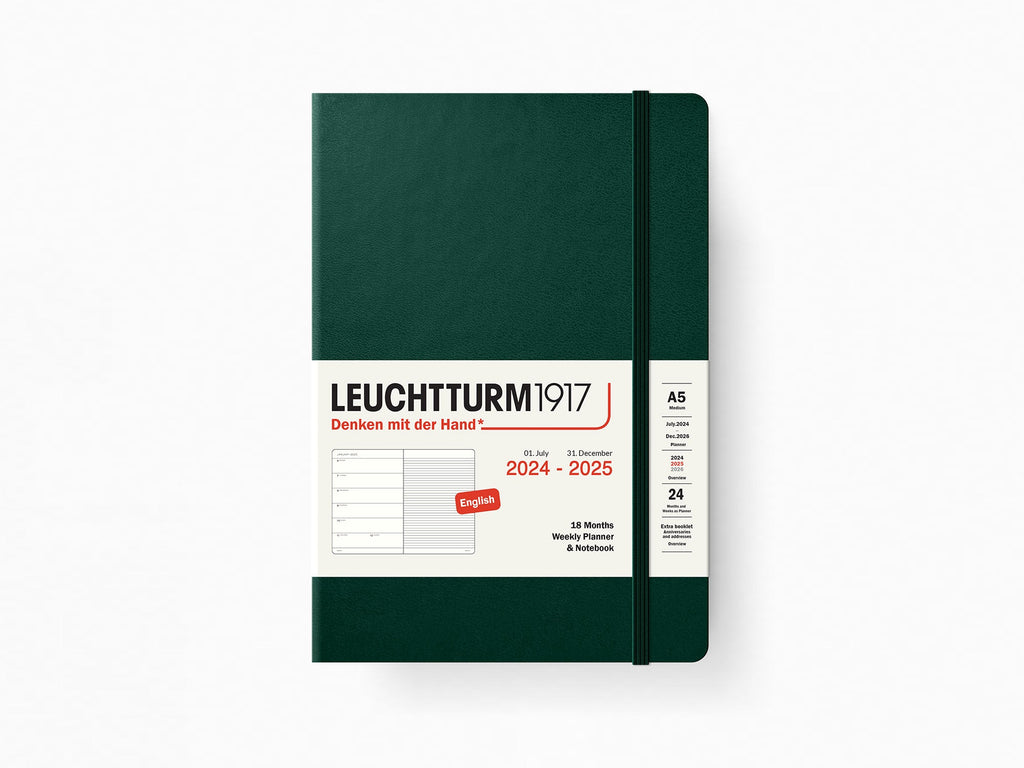 2025 Leuchtturm 1917 18 Month Weekly Planner & Notebook - FOREST GREEN Hardcover