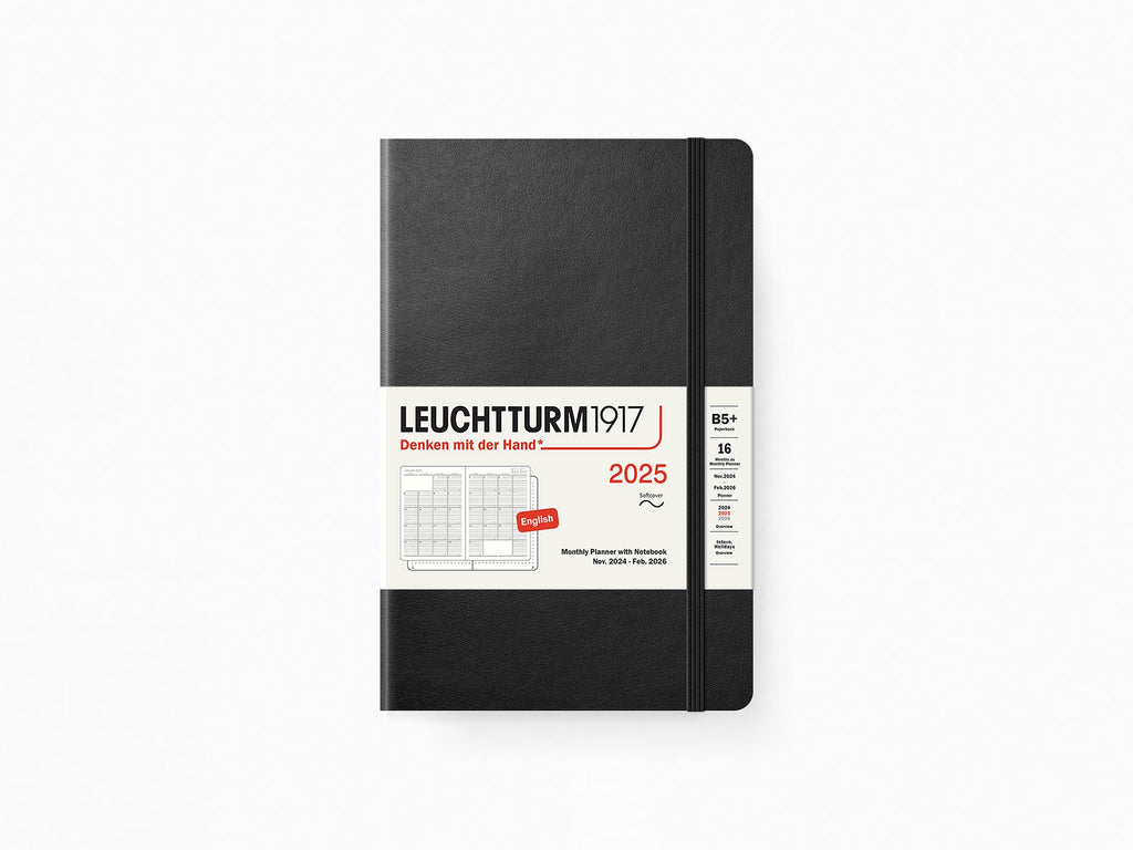 2025 Leuchtturm 1917 Monthly Planner & Notebook - BLACK Softcover