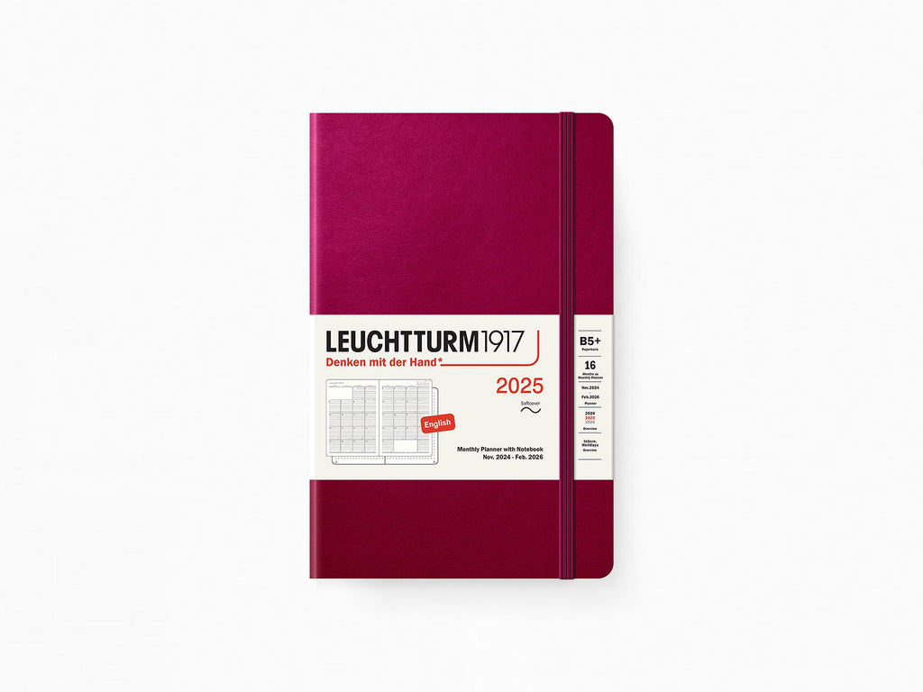 2025 Leuchtturm 1917 Monthly Planner & Notebook - PORT RED Softcover