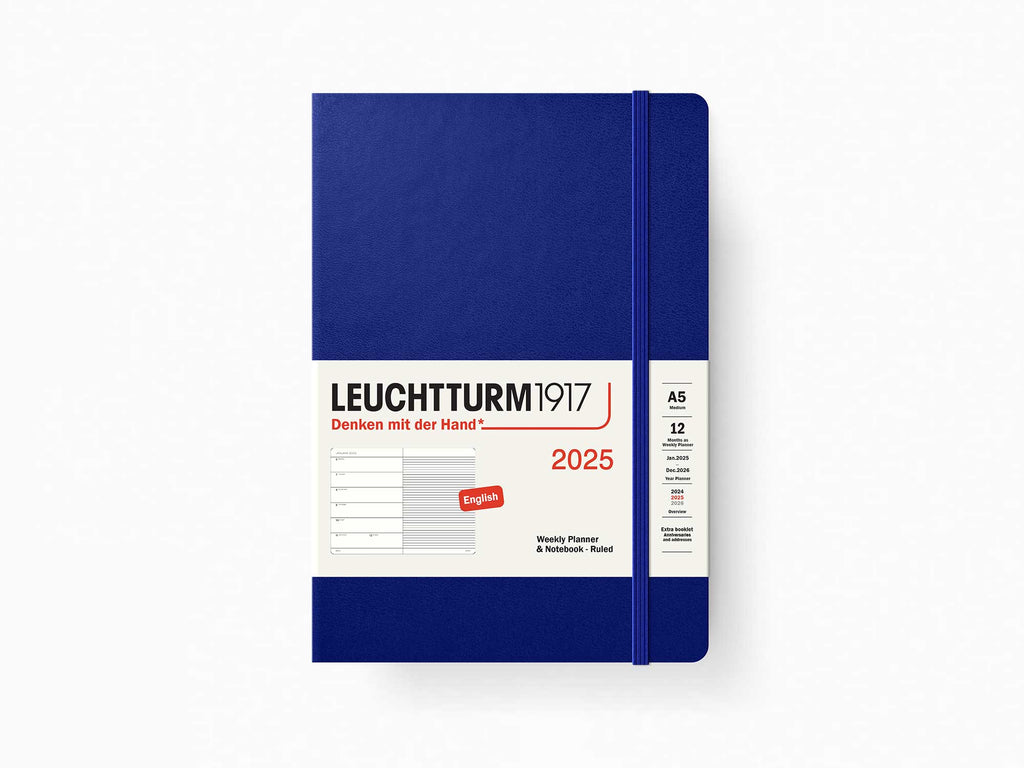 2025 Leuchtturm 1917 Weekly Planner & Notebook - INK Hardcover, Ruled Pages