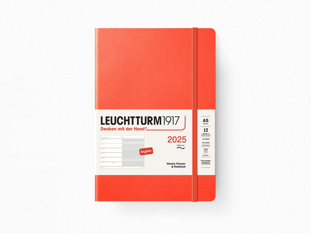 2025 Leuchtturm 1917 Weekly Planner & Notebook - LOBSTER Softcover, Ruled Pages