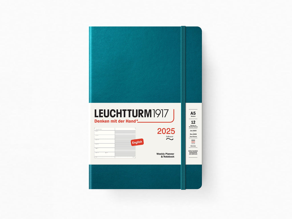 2025 Leuchtturm 1917 Weekly Planner & Notebook - PACIFIC GREEN Softcover, Ruled Pages
