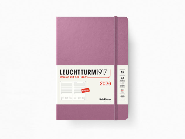 2026 Leuchtturm 1917 Daily Planner - DUSTY ROSE Hardcover, Ruled Pages