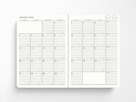 2026 Leuchtturm 1917 Monthly Planner with Notebook - BLACK Softcover