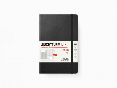 2026 Leuchtturm 1917 Monthly Planner with Notebook - BLACK Softcover