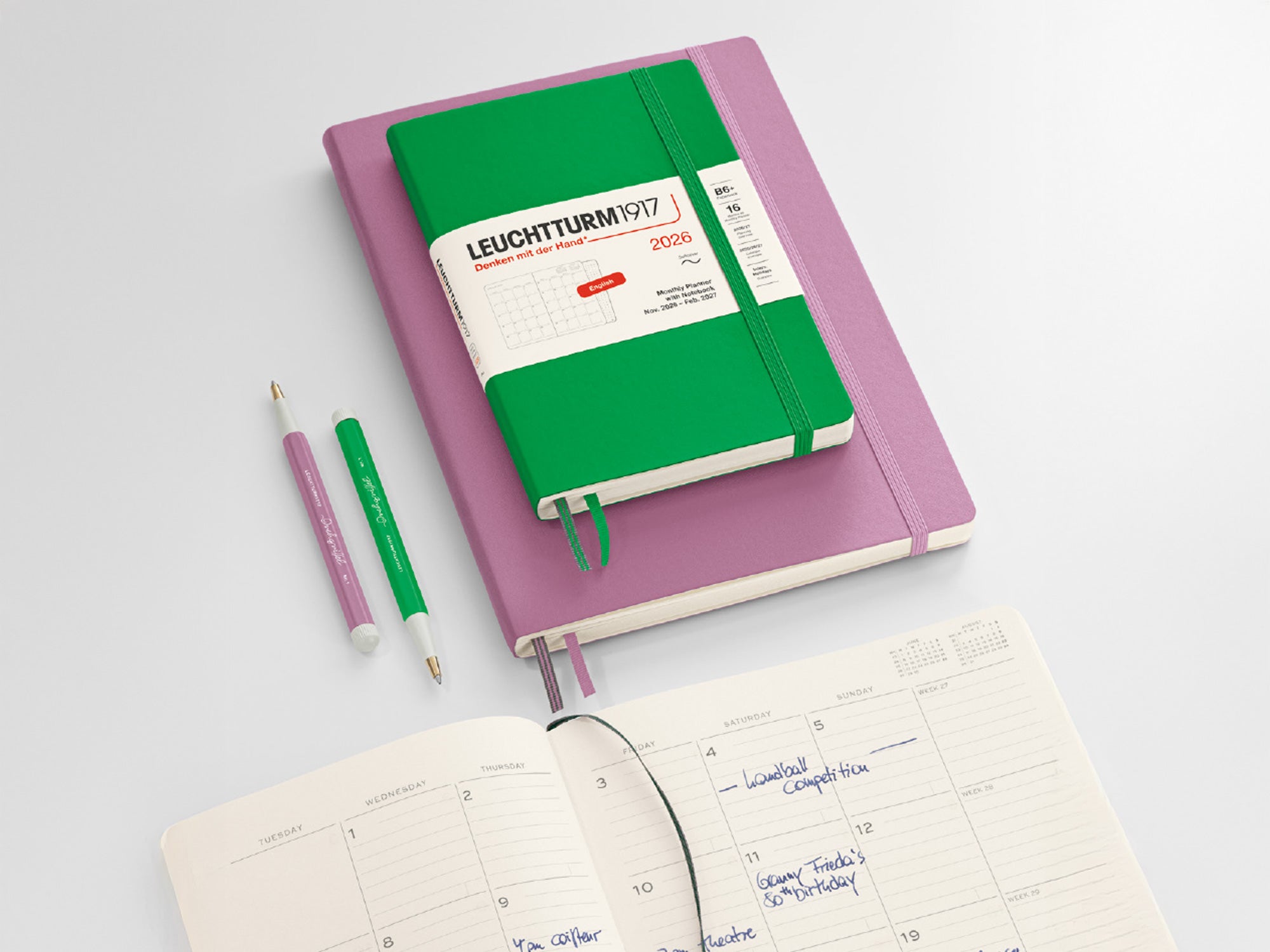 2026 Leuchtturm 1917 Monthly Planner with Notebook - BLACK