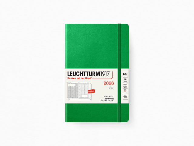 2026 Leuchtturm 1917 Monthly Planner with Notebook - SPRING LEAF Softcover