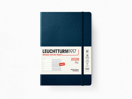 2026 Leuchtturm 1917 Weekly Planner & Notebook - DEEP SEA Softcover, Ruled Pages