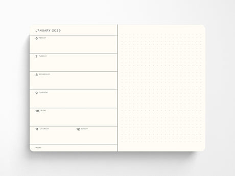 2026 Leuchtturm 1917 Weekly Planner & Notebook - INK Hardcover, Dotted Pages
