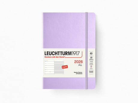 2026 Leuchtturm 1917 Weekly Planner & Notebook - LILAC Softcover, Ruled Pages