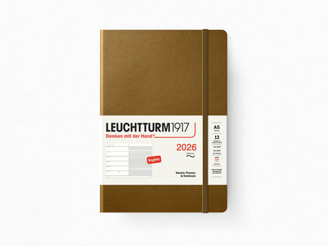 2026 Leuchtturm 1917 Weekly Planner & Notebook - SPICE BROWN Softcover, Ruled Pages