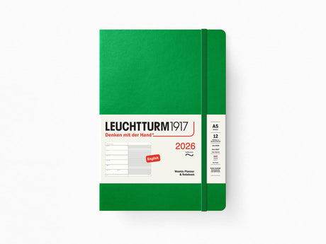 2026 Leuchtturm 1917 Weekly Planner & Notebook - SPRING LEAF Softcover, Ruled Pages