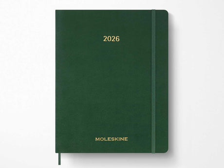 2026 Moleskine 15 Month Essential Weekly Vertical Planner - MYRTLE GREEN Softcover