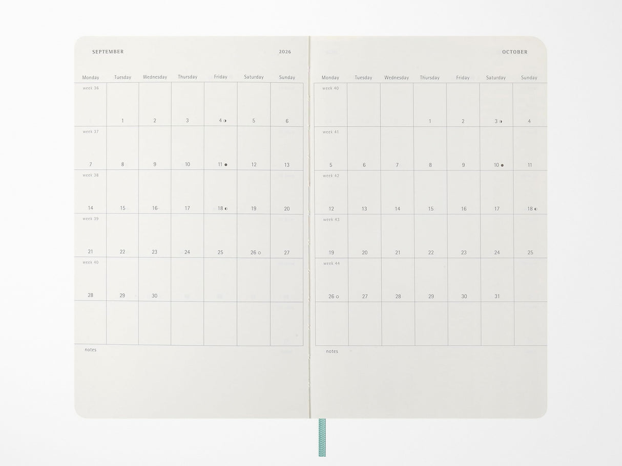 2026 Moleskine Precious & Ethical Weekly Planner - SAGE GREEN Softcover