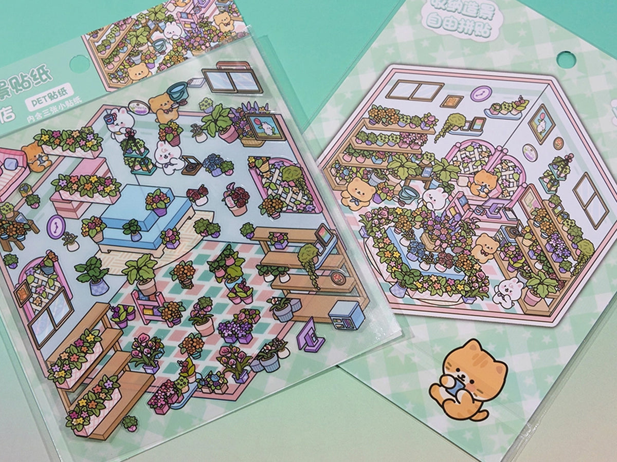 3D Diorama Store Sticker Sheet - Assorted