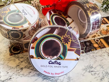 Gold Foil Coffee Washi Tape