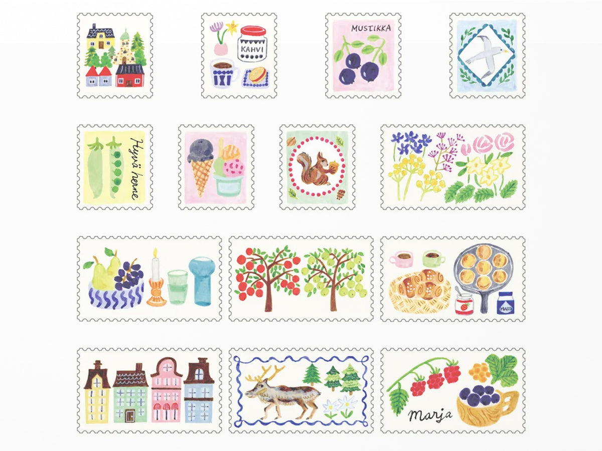 Midori Yuru Log Roll Sticker Stamps