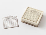 Midori Pre-Inked Stamp - Soft Color Calendar Brown