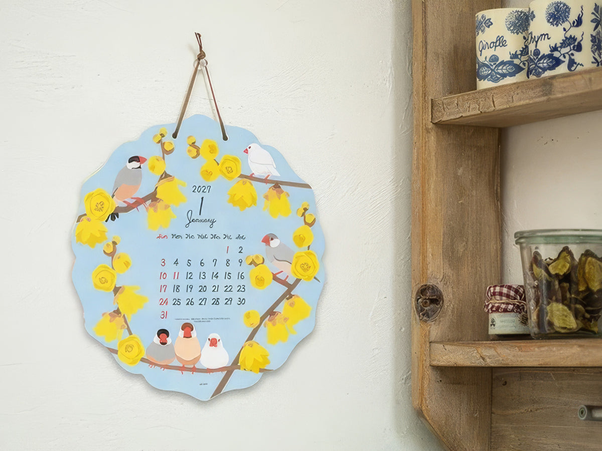 Midori Wall Calendar 2027 - Die Cut Bird