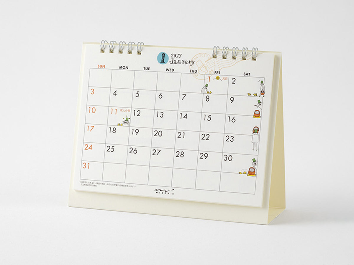 Midori Desk Calendar 2027 - Medium Ojisan