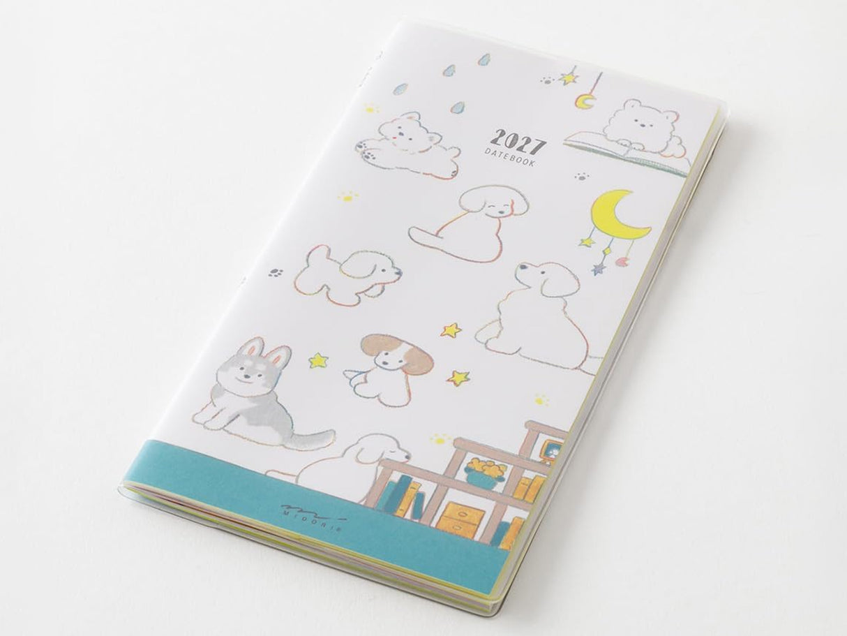 Midori Pocket Diary Slim Dog 2027