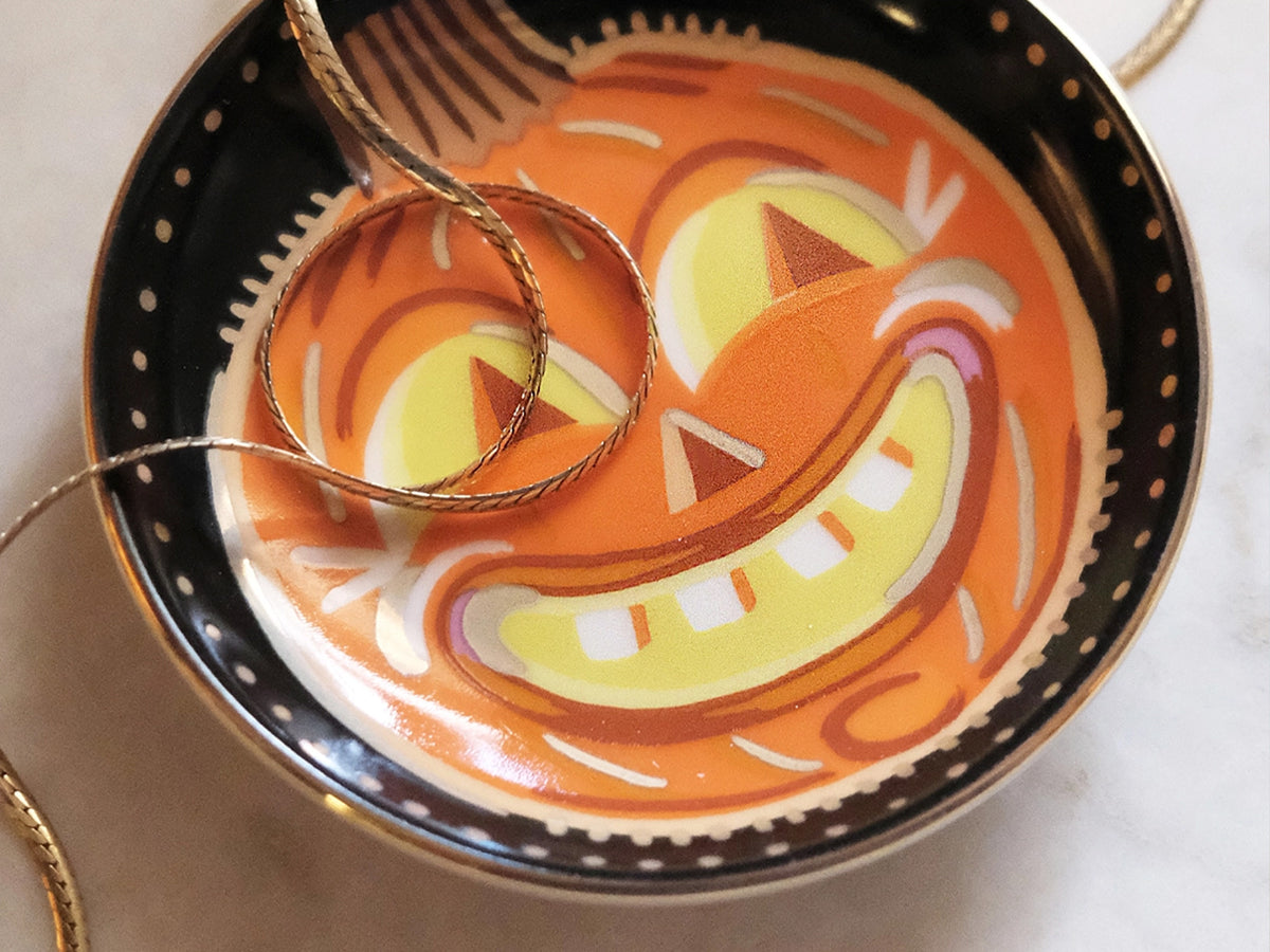 Vintage Jack-O-Lantern Trinket Dish